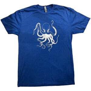 Fisherman's Daughter Octopus Graphic Tee Shirt Next Level Apparel M Blue White